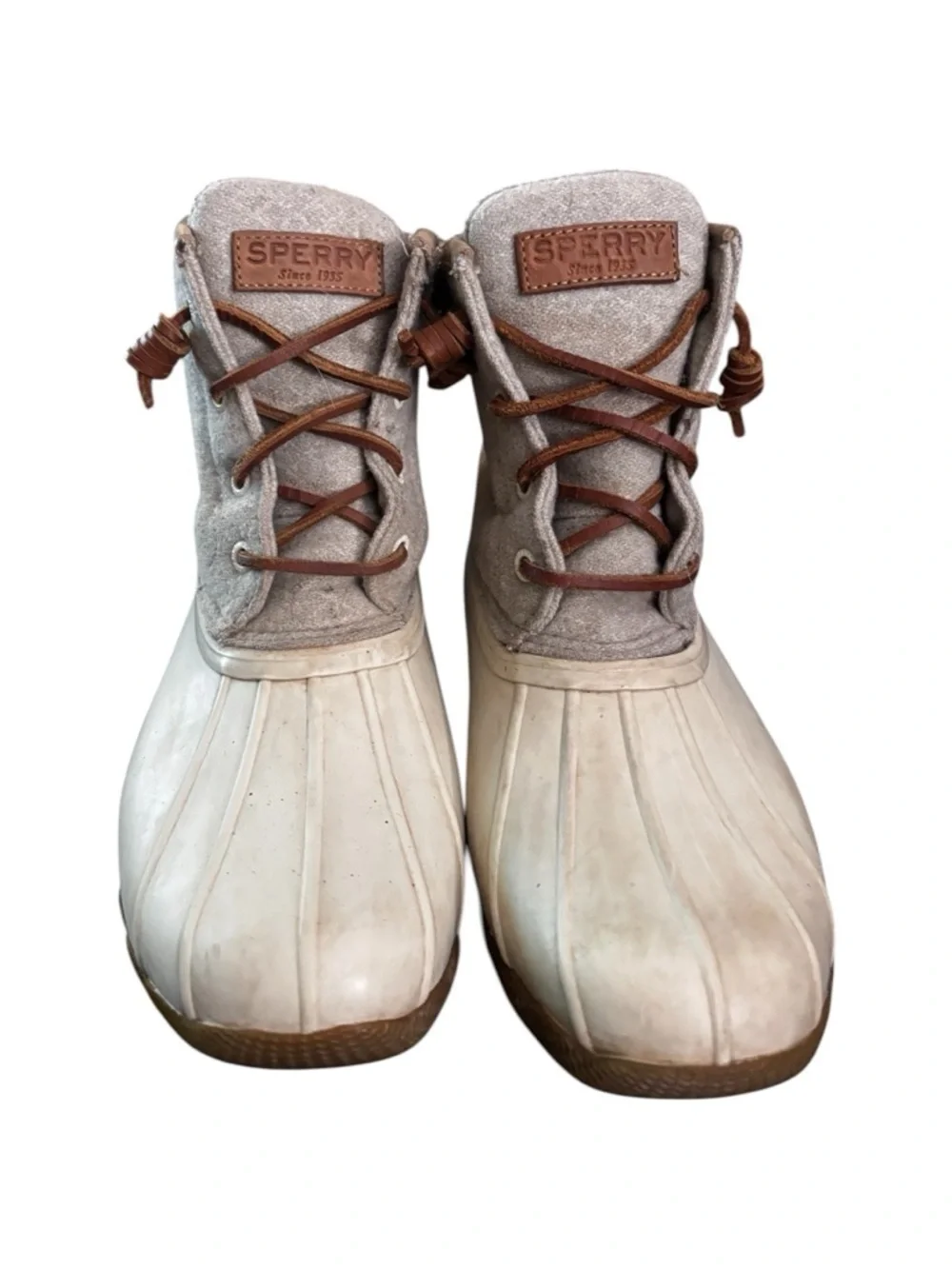 Trendy Sperry Two-Tone Duck Boots with Wool Blend Upper “Thinsulate” | Size 6.5